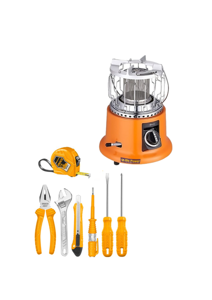 2 in 1 Portable Gas Heater &amp; Stove with Complimentary 7-Piece Tool Set