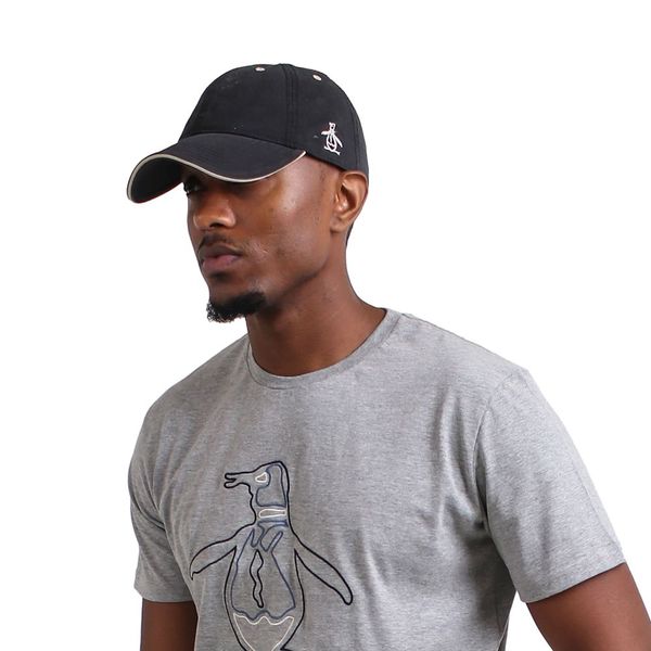 Original Penguin-Mens-Metal Sandwich Peak Cap-Black-Stone