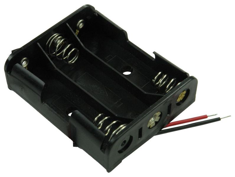 Keystone (2465) Battery Holder, AA x 3, Wire Leads