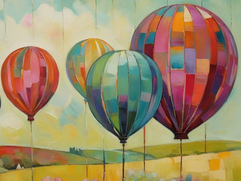 Modern Canvas Wall Art Home Decor -Colourful Balloons