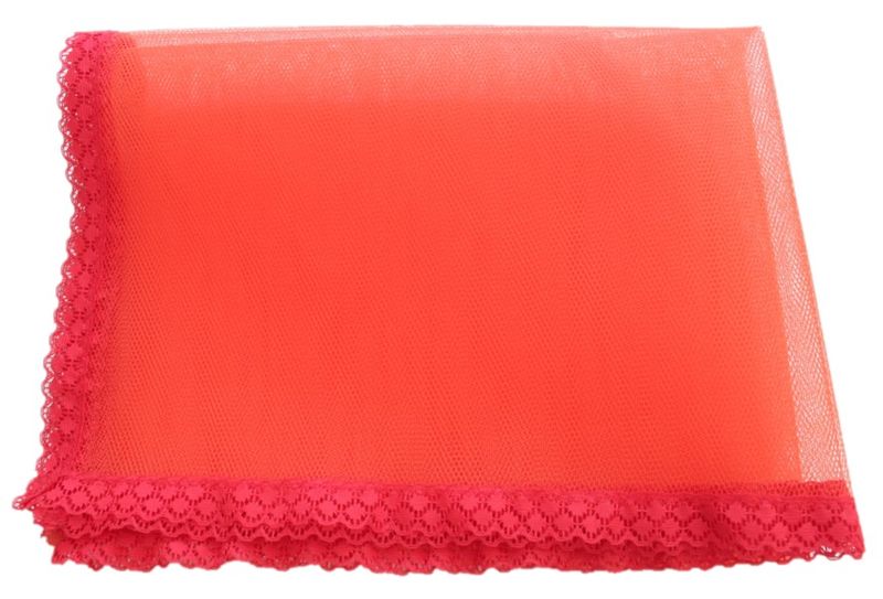 Food/Tea Net Cover - 90cm x 120cm - Orange Net with Red Lace