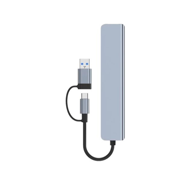 Type-C Hub 8-in-1 Docking Station Gray Compatible with MacBook
