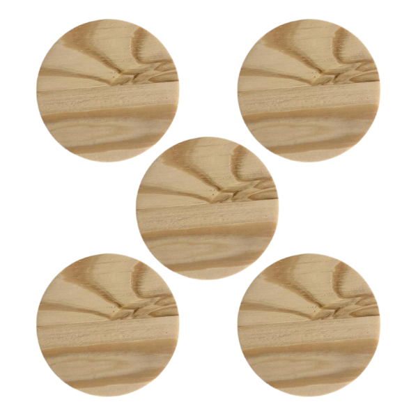 10cm Wood Circle Canvas / Plaque - 5 Pack