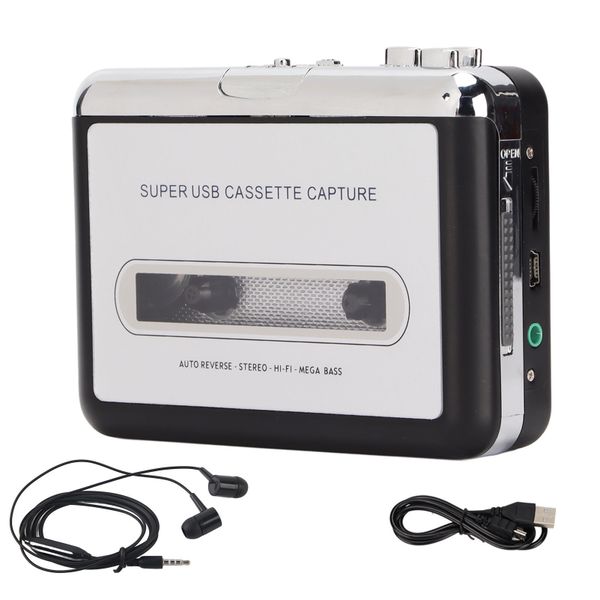 Tape to MP3 Converter Stereo 3.5mm USB Cassette Player with Earphone