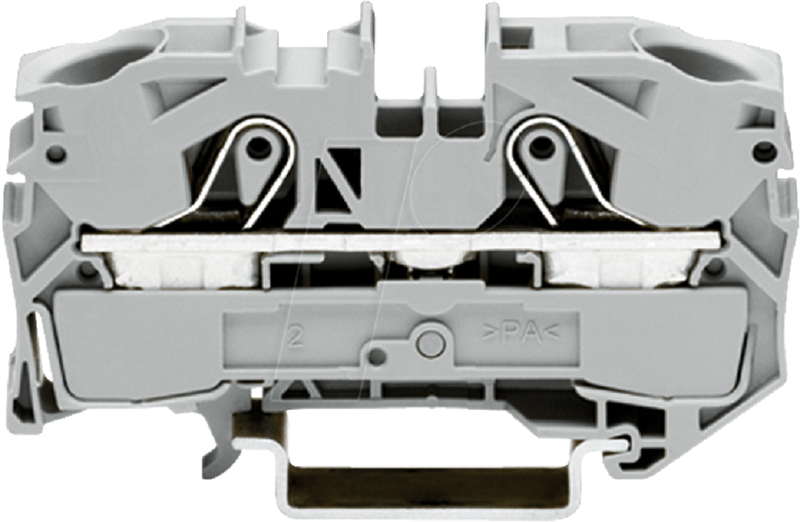 Wago (2016-1201) DIN Rail Mount Terminal Block, 2 Ways, 20 AWG, 4 AWG