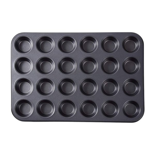 24-Cavity Non-Stick Mini Muffin and Cupcake Pan - Black