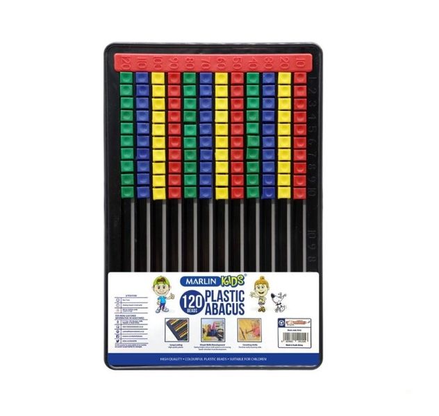 Marlin Kids - Plastic Abacus Flat Board 120 Beads (Pack Of 5)