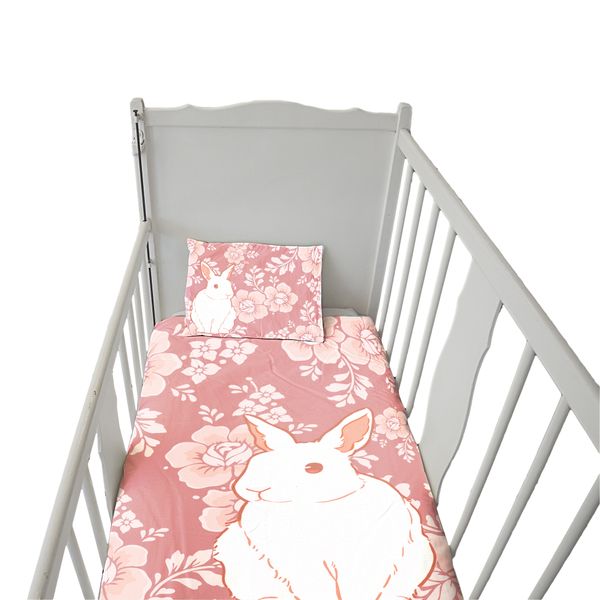 Pink Floral Cot Duvet Set
