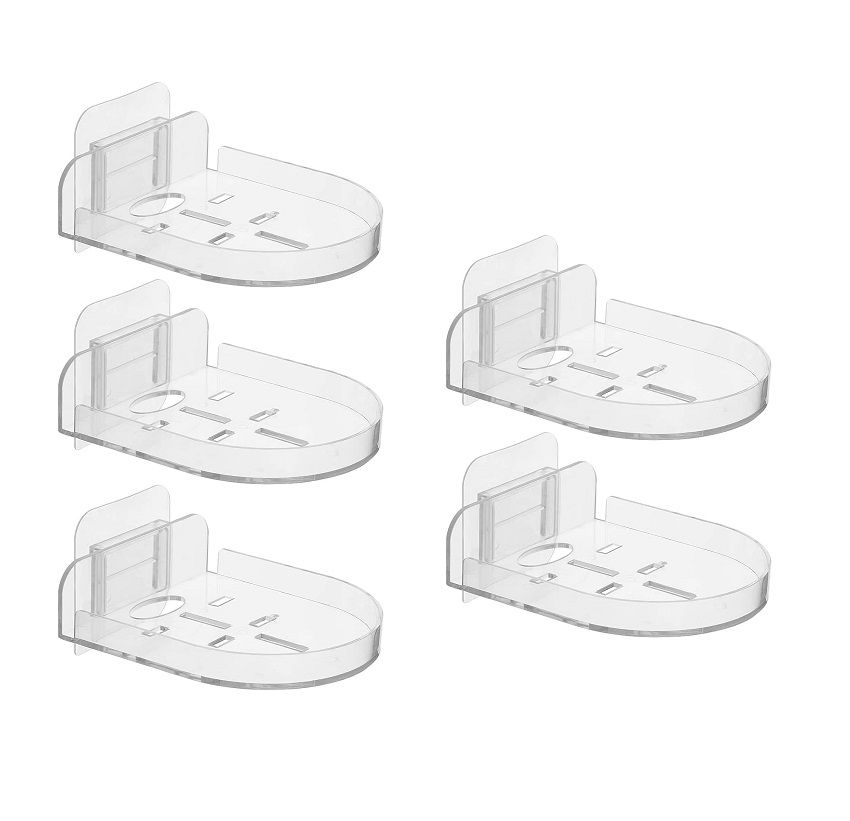 5 Piece Acrylic Wall Shelf Adhesive Monitor Bracket