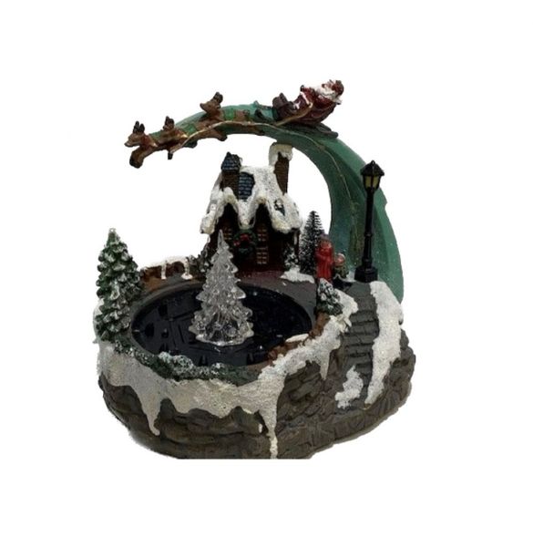 Santa on sleigh tree bat music