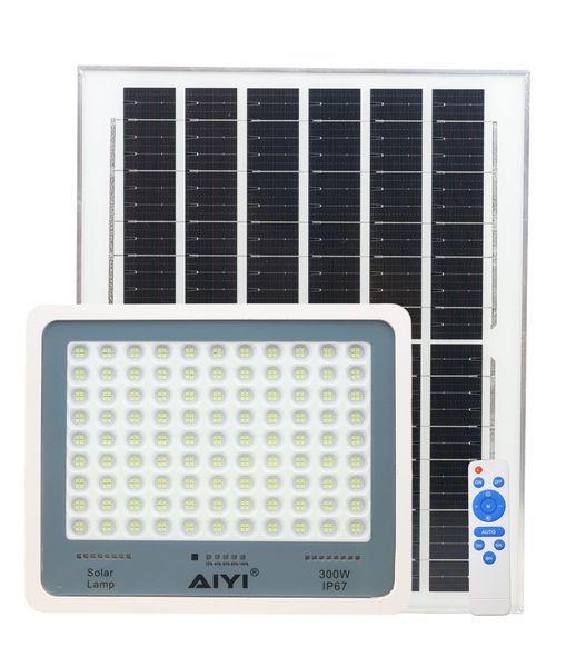 AIYI 300W Solar Flood Light with Remote &amp; Separate Panel AY399-036