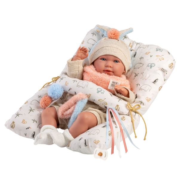 Llorens Baby Girl Doll with Crying Mechanism, Clothing &amp; Cushion: Mimi 42cm