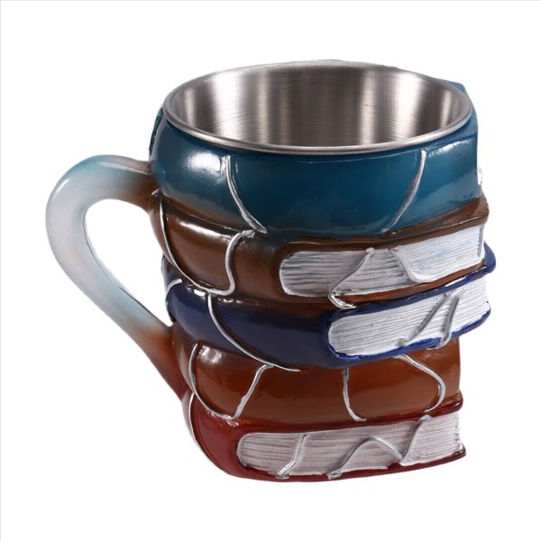 3D Book Stack Coffee Mugs,Painted Book Mug, Novelty 3d Painted Books Coffee