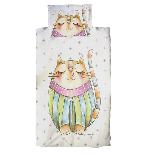 Kitty Flowers Cot Duvet Set