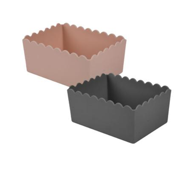 Flower Design Plastic Basket (25x10.5x6.5cm) x 2