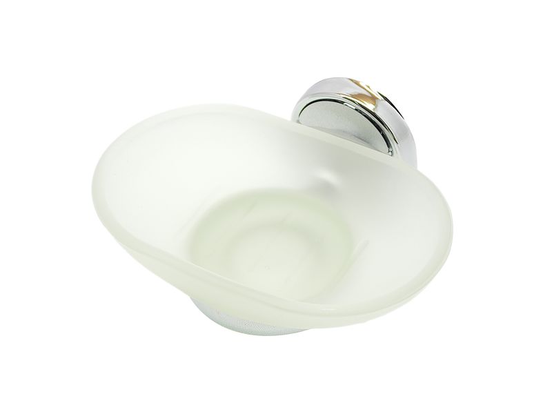 Elegant Soap Dish Holder With Frosted Oval Soap Dish