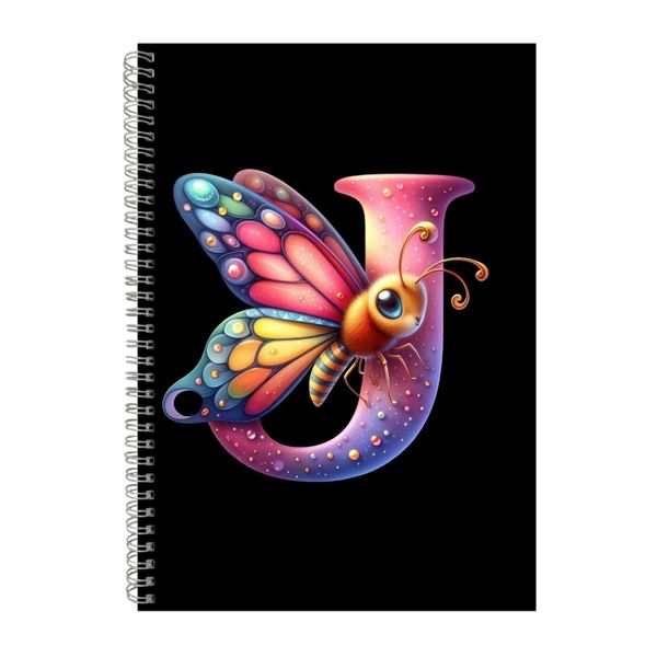 Butterfly J A4 Notebook Spiral Lined Trendy Note image