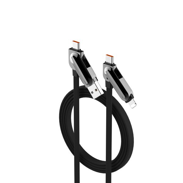 LDNIO LC25 100W 4-in-1 Fast Charging Data Cable USB-C &amp; Lightning-1.2Meter