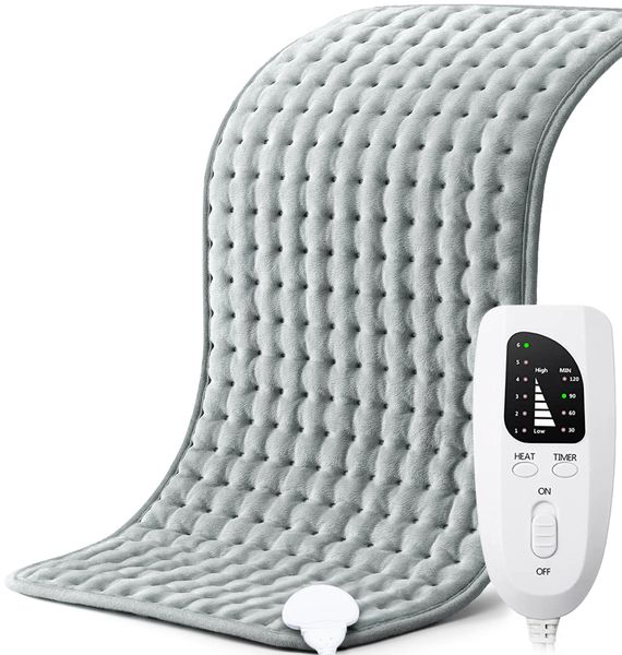 6-Setting Electric Heating Pad With Auto-Off &amp; Dual Heat Modes 17x33in