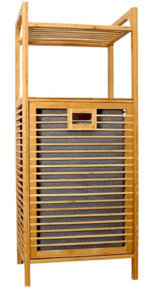 George &amp; Mason - Bamboo Laundry Bin with Shelf