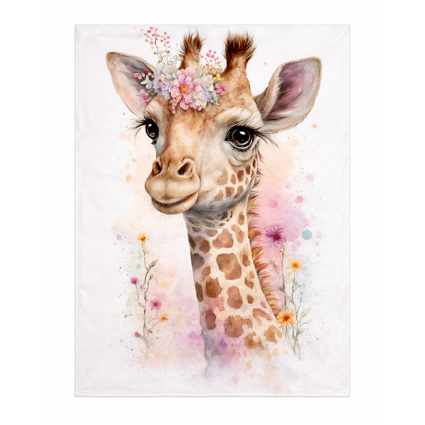 Cute Giraffe Fleece Blanket (130 x 150 cm)