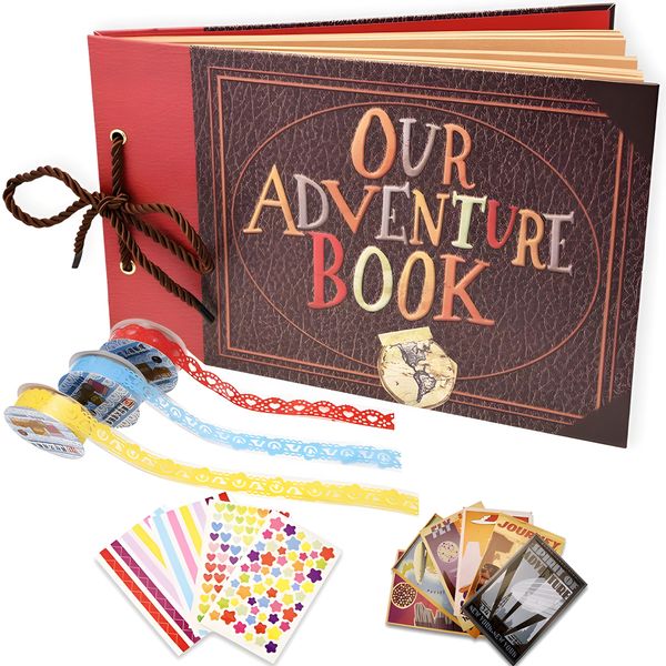 Our Adventure Book Scrapbook Photo Album Handmade DIY Vintage Album Kit