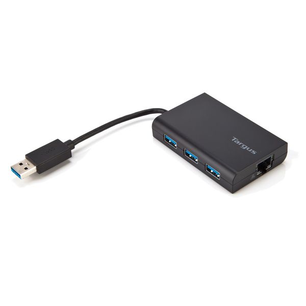 Targus USB 3.0 Hub With Gigabit Ethernet - Black