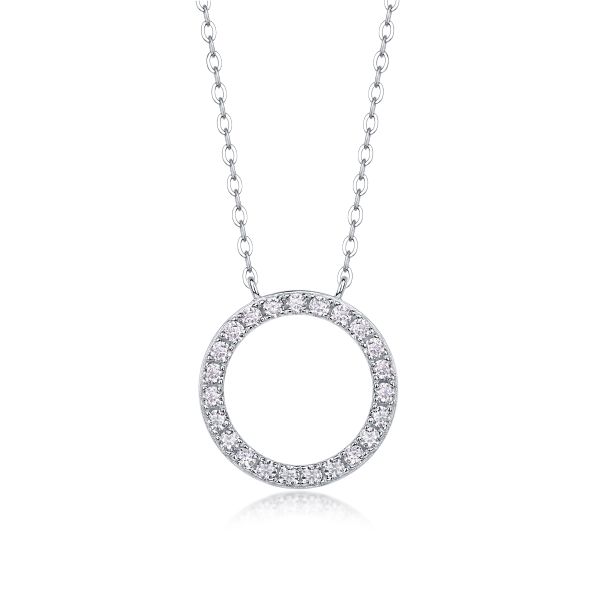S925 Silver Moissanite "As You Wish" Circle Necklace - New Arrival Women's