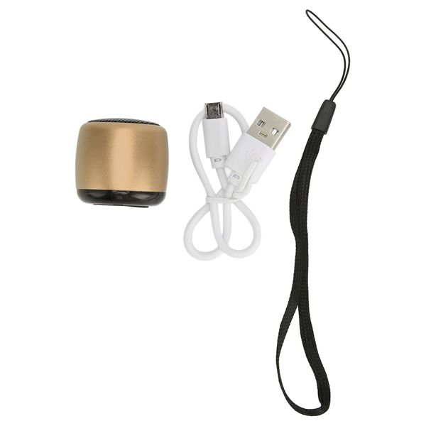 Mini Bluetooth Speaker Heavy Subwoofer USB Rechargeable Metal Portable Gold