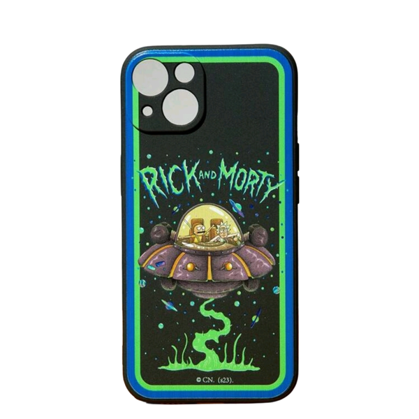 Rick and Morty UFO Cartoon Pattern TPU Phone Case for iPhone - C3