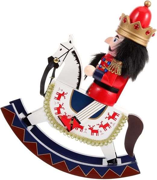 Wooden Rocking Horse Nutracker 30cm .
