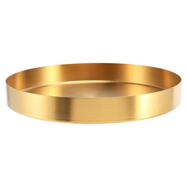 Round Gold Tray Metal Decorative Tray Makeup Tray Organizer 7 9 Inch