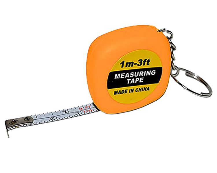 Novelty Mini Tape Measure Key ring - Orange