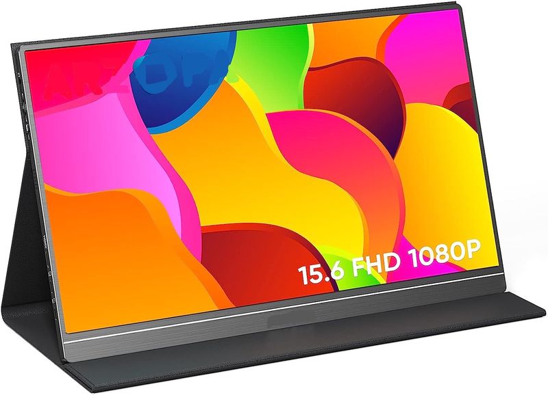 Portable Monitor, 15.6'' 1080P FHD Laptop Monitor USB C HDMI HDR Eye