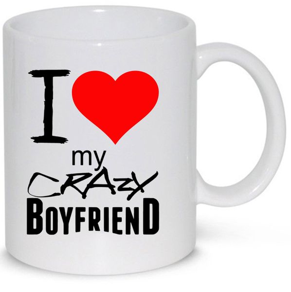 I Love My Crazy Boyfriend Anniversary Gift Coffee Mug (11Oz Standard Mug)