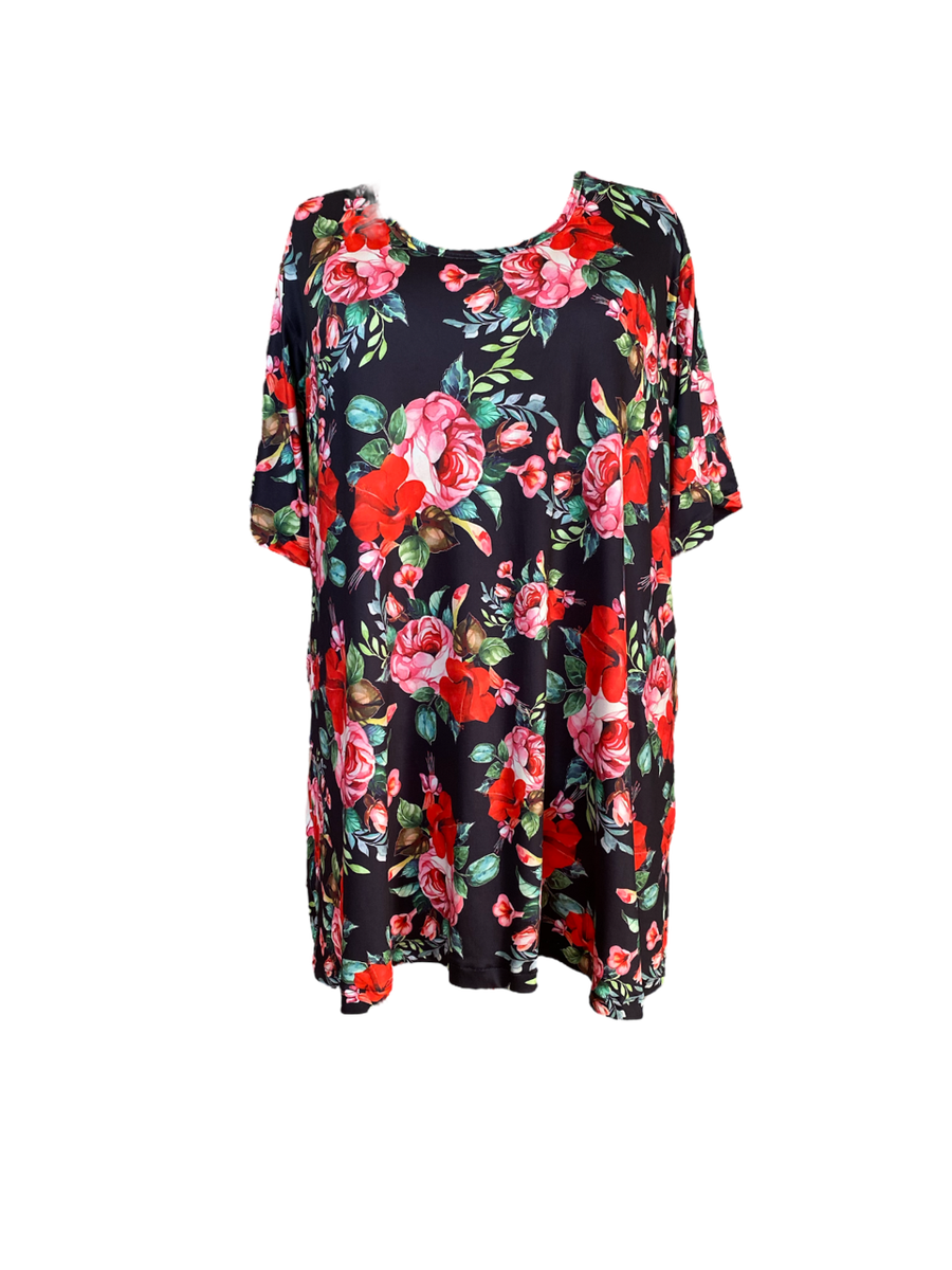 Plus Size Red Floral Top Shop Today. Get it Tomorrow!