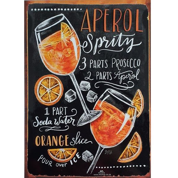 Vintage Metal Tin Signs - Aperol Sprity - Pub Decorative Metal Plates