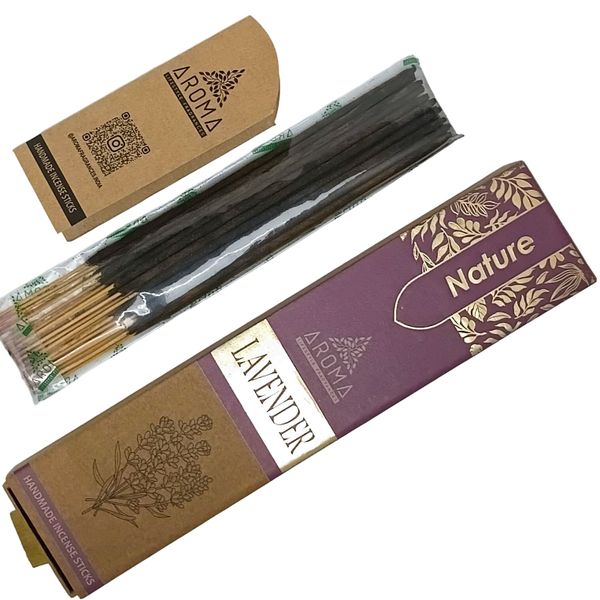 AROMA Nature Lavender Handmade Incense Sticks | 25 Premium Sticks