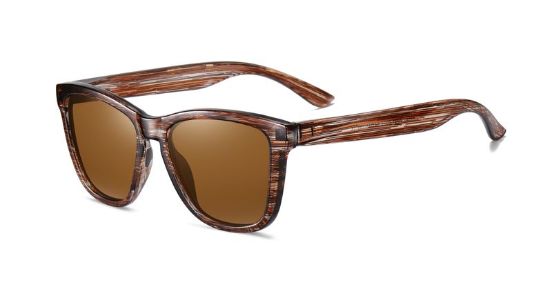 Sophie Moda-TAC Polarized Lens Wayfarer Sunglasses Wood Brown Design