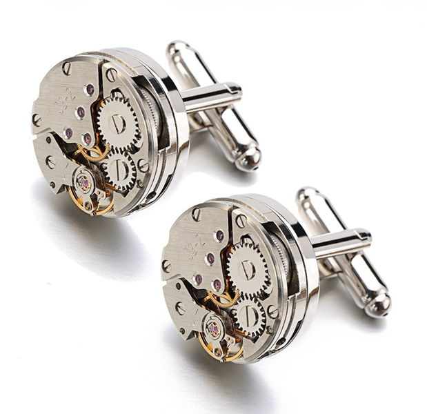 Steampunk Watch Movement Cufflinks Vintage Shirt Cufflinks for Men