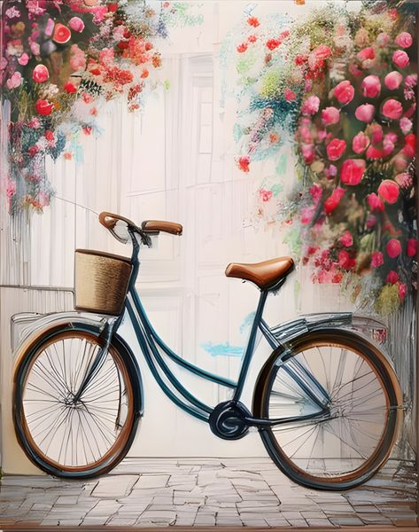 Rootedart Canvas Home Decor Wall Art - Bicycle