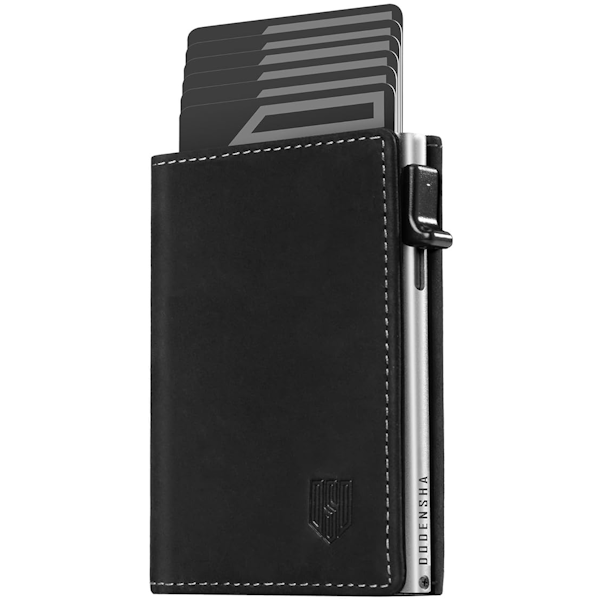 Dodensha (DDS) Pop-Up Aluminum RFID Trifold Leather Slim Wallet