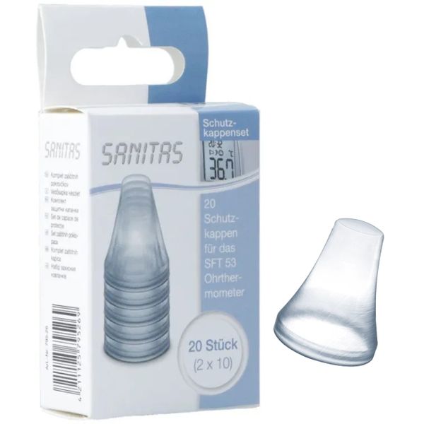 Sanitas Protective Caps for Use with SFT 53 In-Ear Thermometer: Box of 20