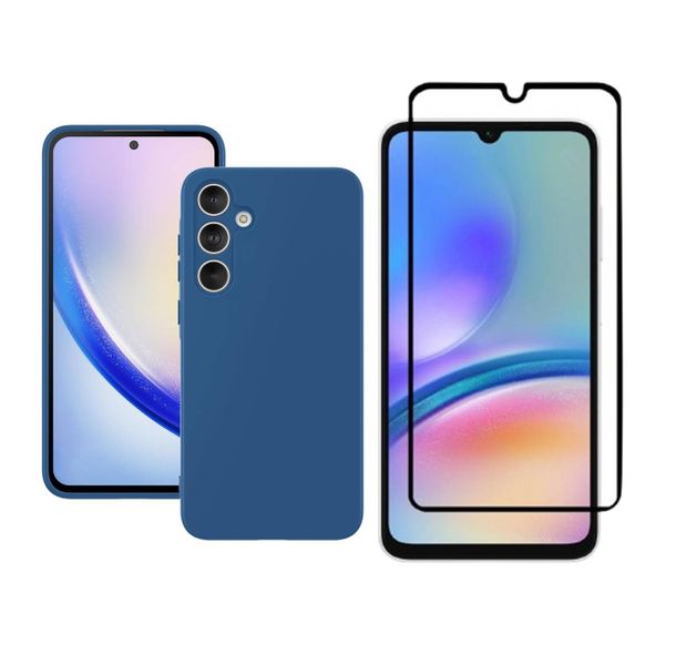 Silicone Phone Case &amp; Screen Protector Combo Compatible with Samsung Galaxy A16 - Black
