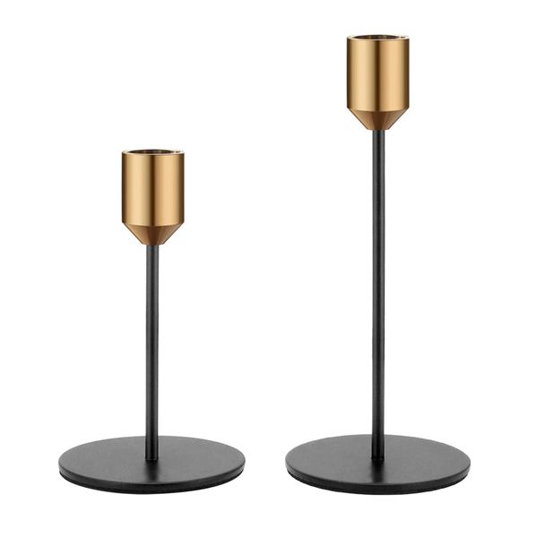 2 piece Stainless Steel Candle Stick Holder Set
