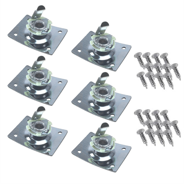 6Pcs Square Guitar Input Jack, Bass Guitar Jack Socket, Part Silver
