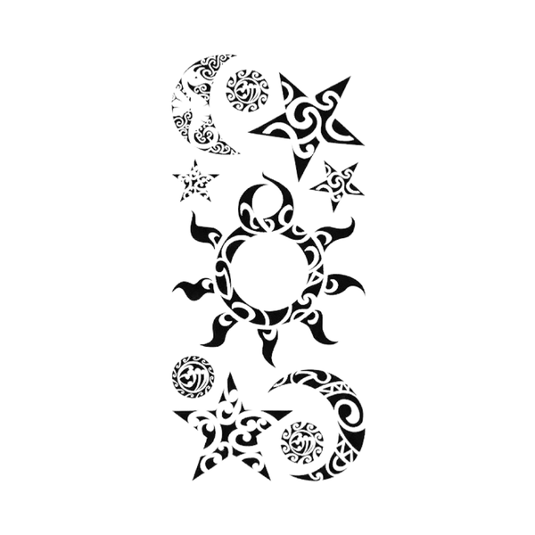 Tattoo - Waterproof High Quality Skin Safe - Suns &amp; Moons - M-190