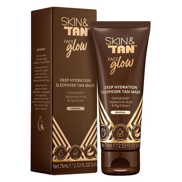 Skin &amp; Tan Face Glow Deep Hydration Sleepover Tan Mask 75ml