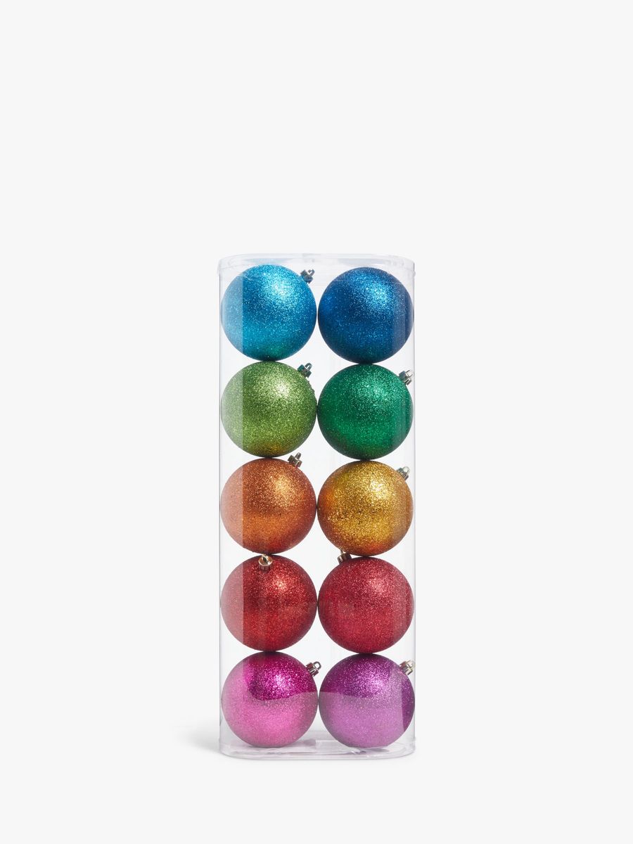 Multi Color Christmas Tree Baubles -10 PCS