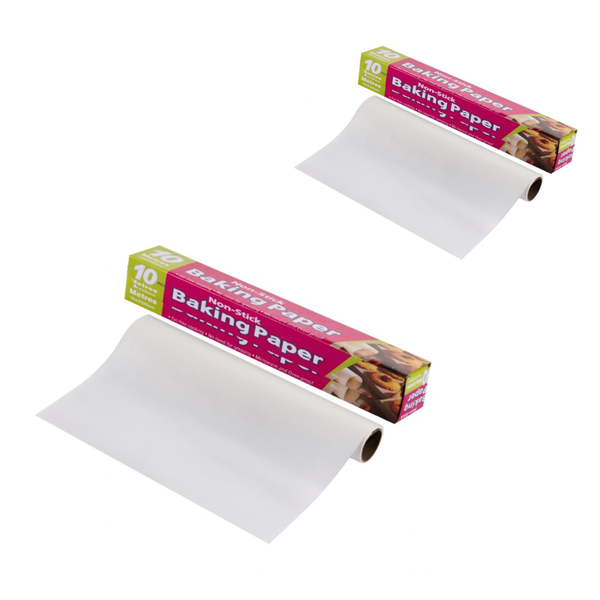10m Premium Non-Stick Food-Grade Baking Paper Roll - 2 Pack